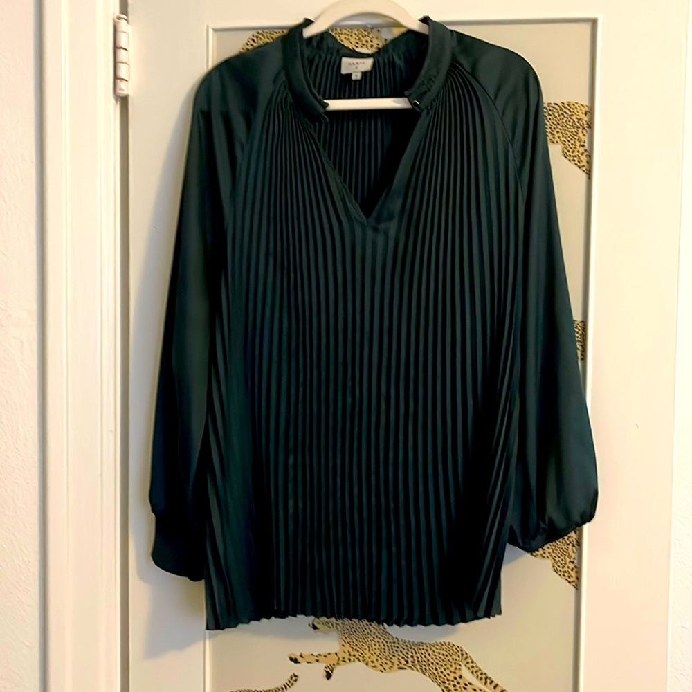 Dark Green pleated comfortable Top. European Made.